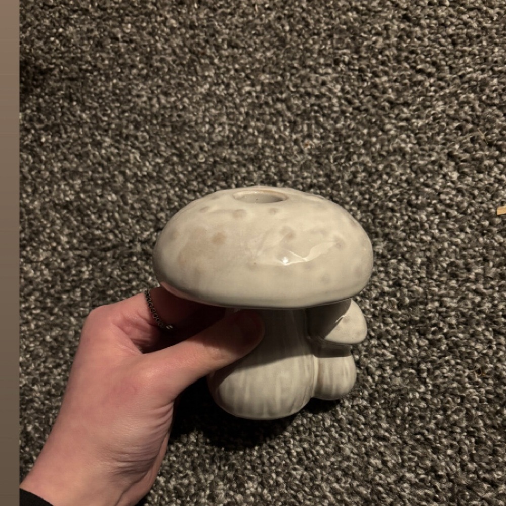 Ceramic Mushroom Taper Candle Holder